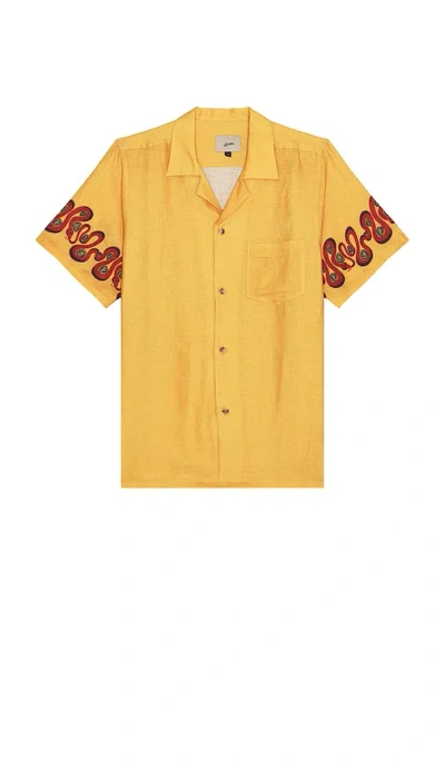 Bather Ochre Dizzy Boa Camp Shirt In Yellow