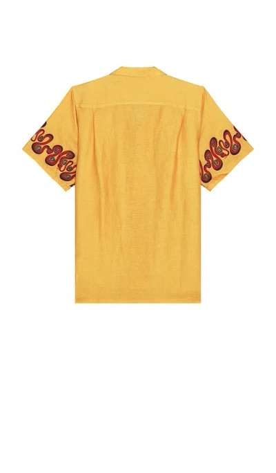 Bather Ochre Dizzy Boa Camp Shirt In Yellow