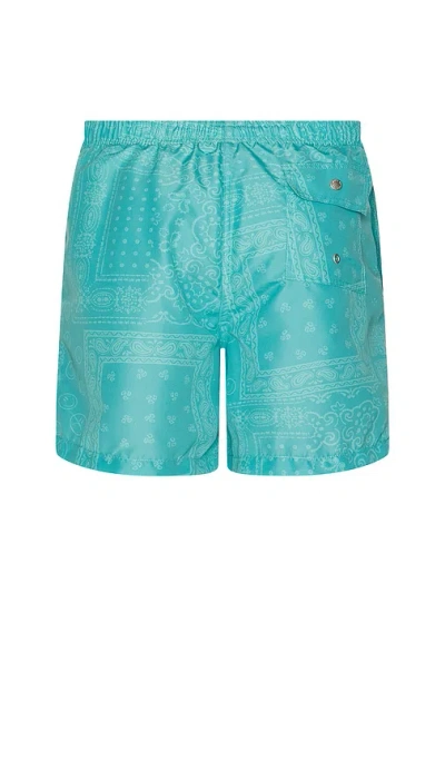 Bather Teal Tonal Bandana Swim Trunks 5 Teal In Blue