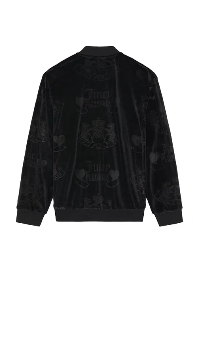 Pleasures X Juicy Couture Crest Velour Quarter Zip In Black
