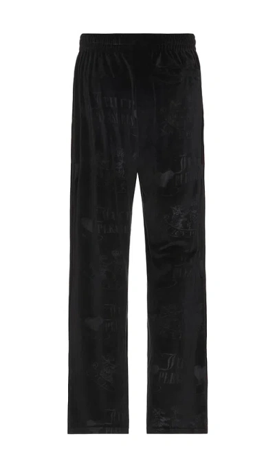 Pleasures X Juicy Couture Crest Velour Track Pants In Black