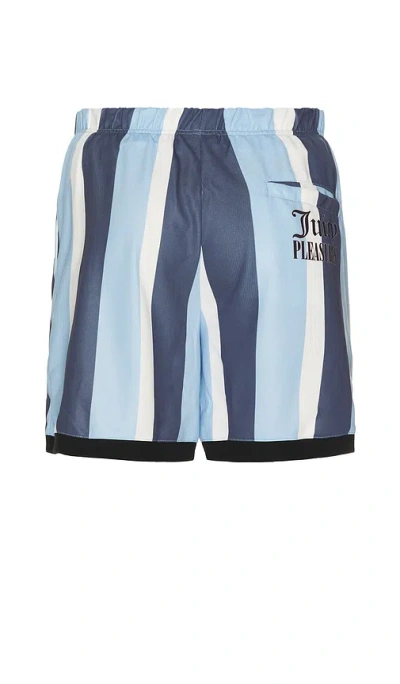 Pleasures Stripe Panelled Shorts In Blue