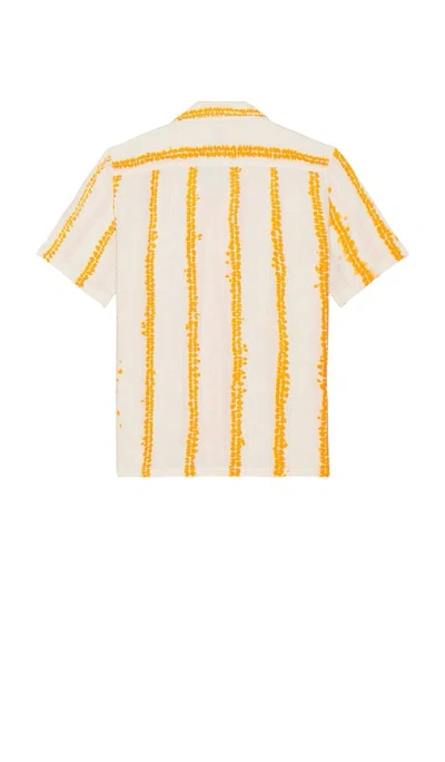 Faherty Short Sleeve Shibori Palma Linen Shirt In Multi