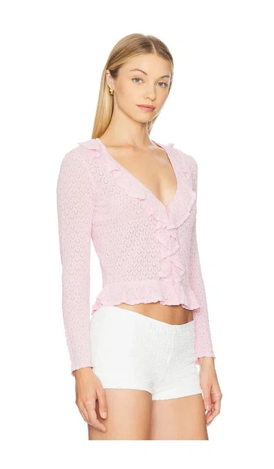 Loveshackfancy Nilah Cardigan In Pink