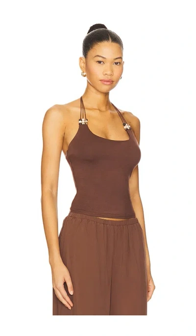 Superdown Blanche Halter Top In Brown