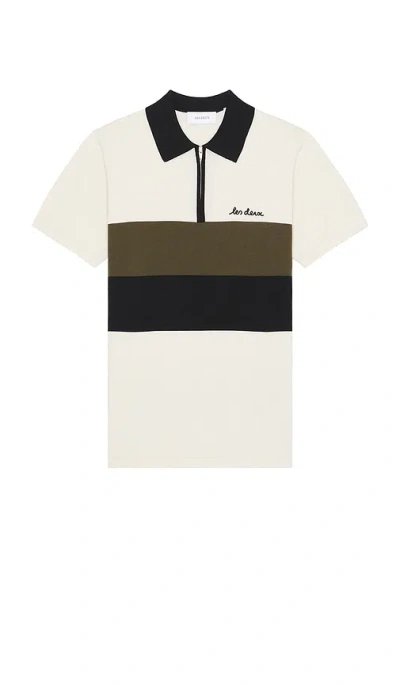 Les Deux Raul Colorblock Stripe Zip Polo