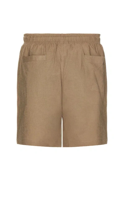 Oas Taupe Linen Shorts In Brown