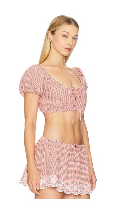 Guizio Ravello Gingham Top In Pink