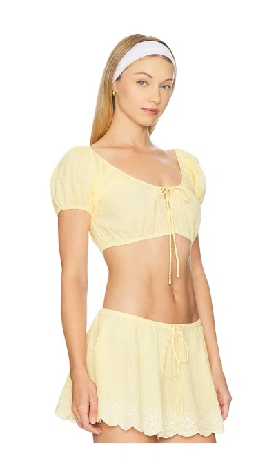 Guizio Ravello Gingham Top In Yellow