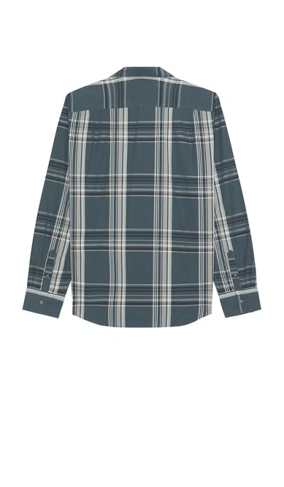 Vince Lorimer Plaid French Placket Shirt In Blue