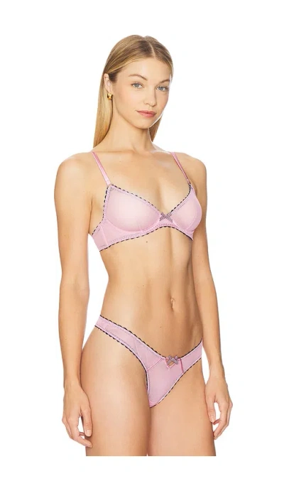 Fleur Du Mal Sabrina Mesh Demi Bra In Pink