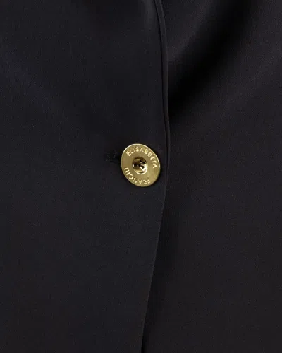 Elisabetta Franchi Single-breasted Tailored Blazer With Gold-tone Accents In Black