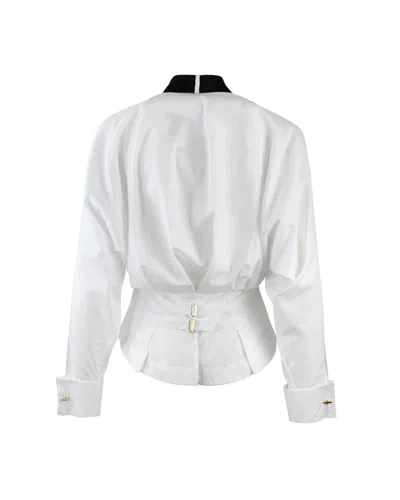Elisabetta Franchi Camicia Bianca Con Cravatta In White