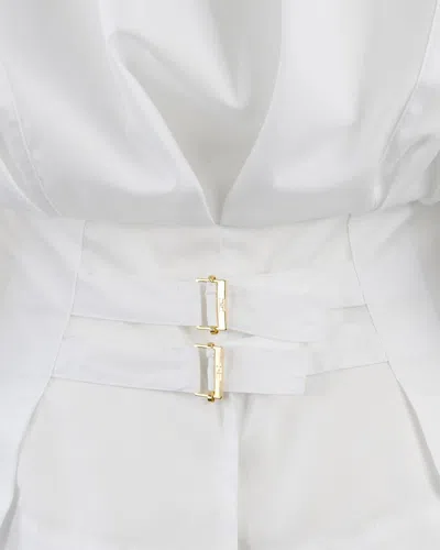 Elisabetta Franchi Camicia Bianca Con Cravatta In White