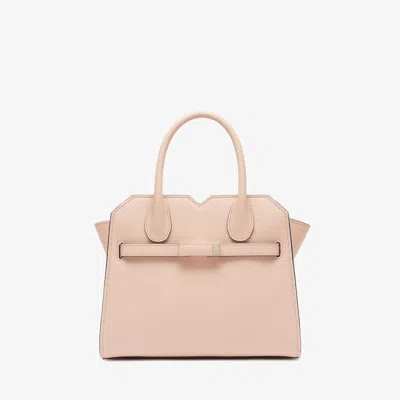 Valextra Structured Top Handle Shoulder Bag Metal Hardware In Pink