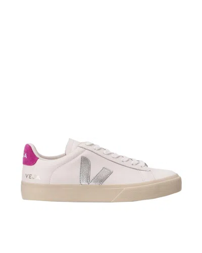 Veja Sneakers Campo Chromefree White Silver Ultraviolet In White