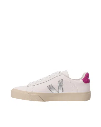 Veja Sneakers Campo Chromefree White Silver Ultraviolet In White