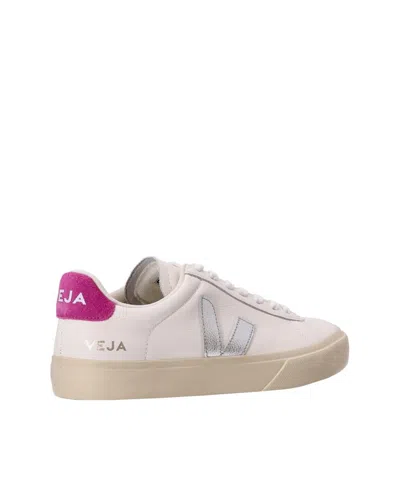 Veja Sneakers Campo Chromefree White Silver Ultraviolet In White