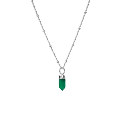 Mirabelle Jewellery Women's Green / Silver Mini Point Green Onyx On Sterling Silver