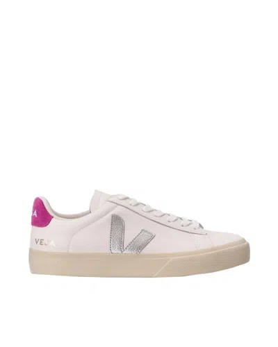 Veja Sneakers Campo Chromefree White Silver Ultraviolet In White