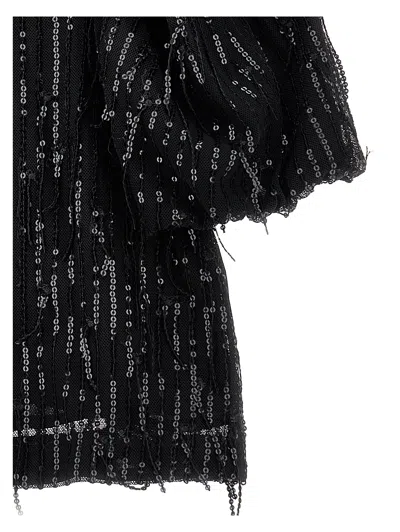 Monnalisa Sequin Fringe Top In Black