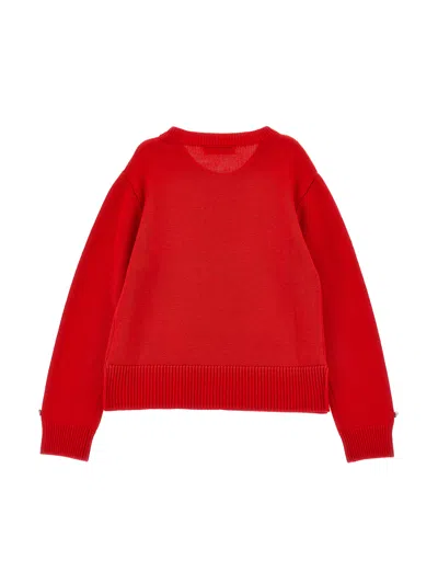 Monnalisa Red Sweater For Kids With Writing In Red