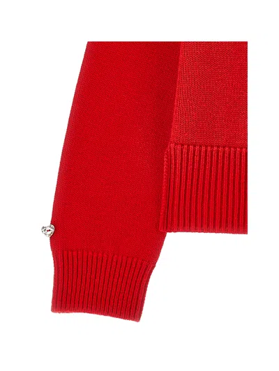 Monnalisa Red Sweater For Kids With Writing In Red