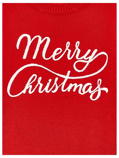 Monnalisa Red Sweater For Kids With Writing In Red