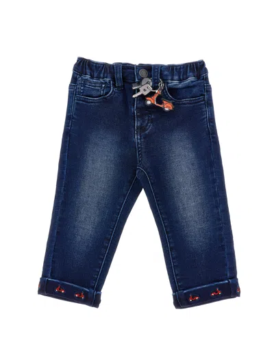 Monnalisa 5 Pocket Jeans With Scooter In Blue
