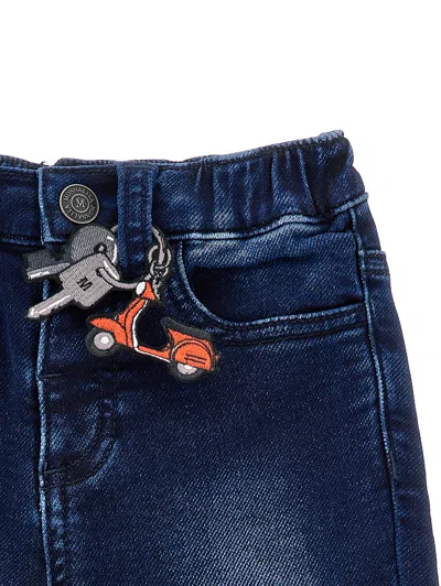 Monnalisa 5 Pocket Jeans With Scooter In Blue