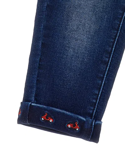 Monnalisa 5 Pocket Jeans With Scooter In Blue