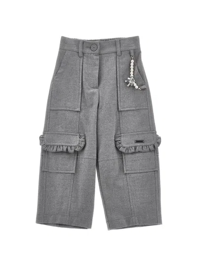 Monnalisa Cargo Trousers In Gray