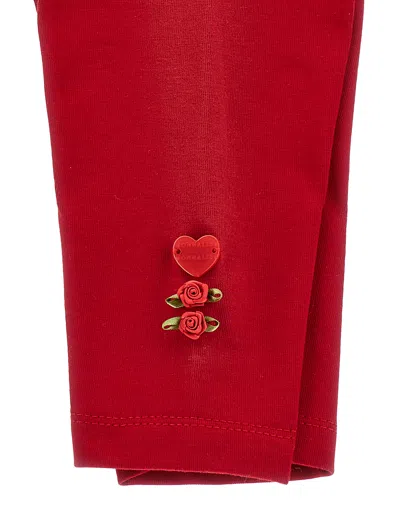 Monnalisa Leggings With Little Flowers In Red