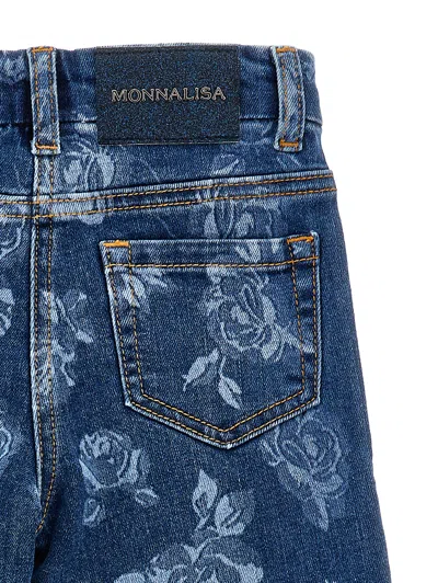 Monnalisa Minnie Jeans With Roses In Blue