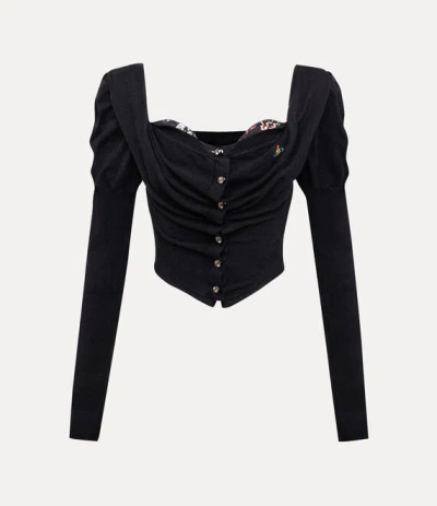 Vivienne Westwood Mens Black Bea Corset Cotton And Cashmere-blend Cardigan In Black