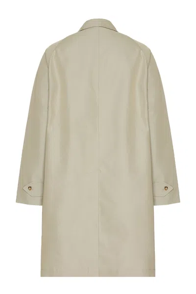Beams Balmacaan Coat T C Gabardine In White