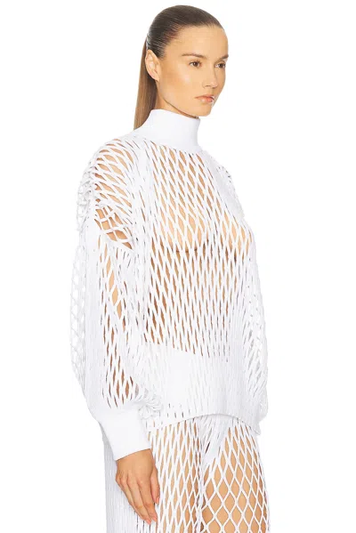 Alaïa Long Sleeve Turtleneck Top In White