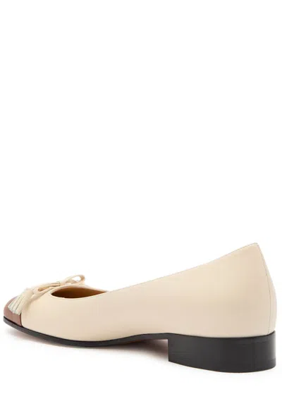 Valentino Garavani Valet Du Roi Kidskin Ballerina 25mm Woman Butter/tobacco 42 In Neutral