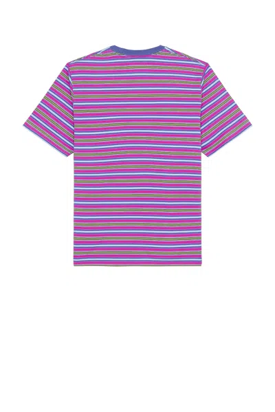Beams Pocket Tee Multi Stripe In Purple