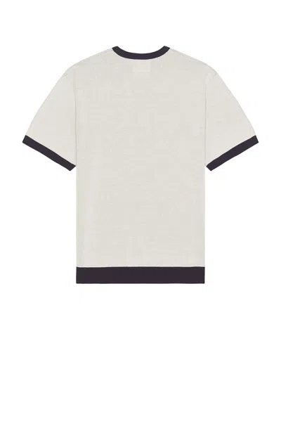 Beams Knit Tee Box Jacquard In White