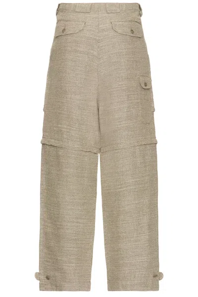 Beams Bush Pants Cotton Linen In Gray