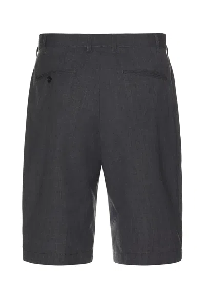 Beams 2 Pleats Shorts Wool Tropical In Black