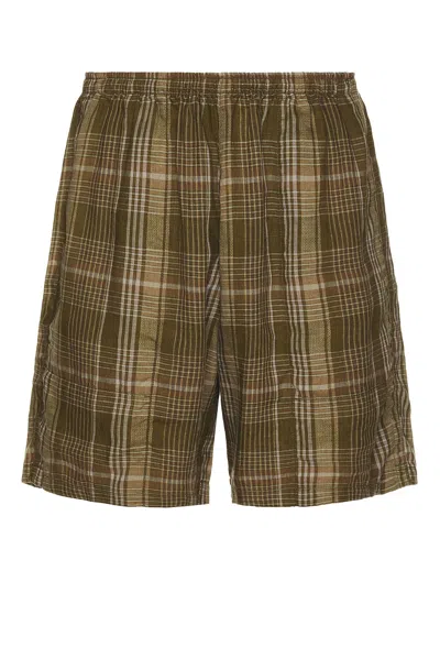 Beams Gym Shorts Mesh Plaid In Green