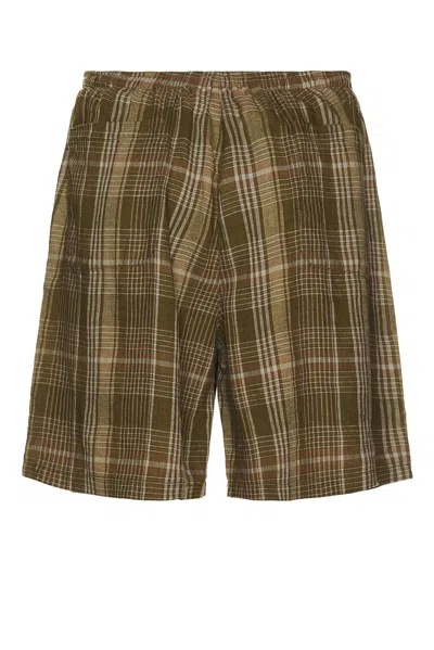 Beams Gym Shorts Mesh Plaid In Green
