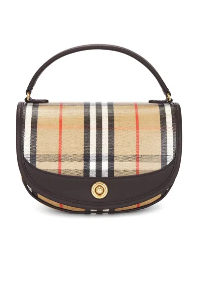Burberry Women Highlands Crossbody Bag With Check Motif In Multi
