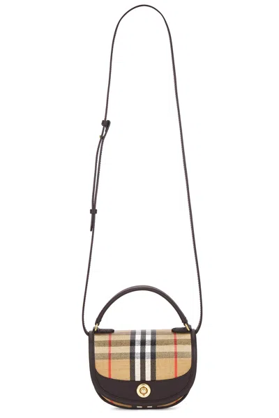 Burberry Women Highlands Crossbody Bag With Check Motif In Multi