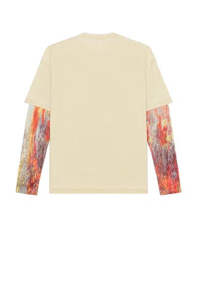Diesel Abstract Print Layered T-shirt In Neutral