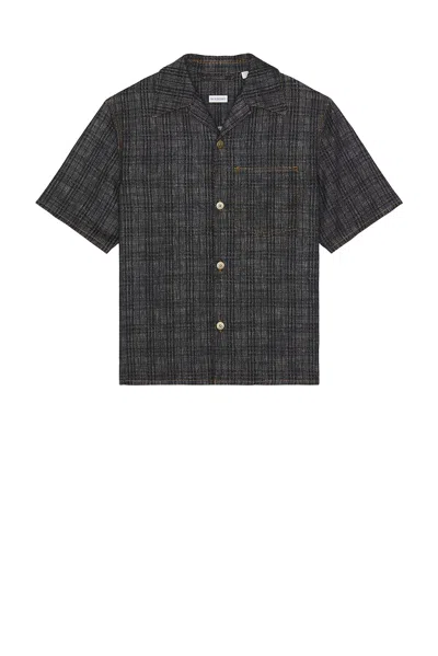 Burberry Mens Spread-collar Cotton Denim Shirt Indigo Ip Check Xs In Black