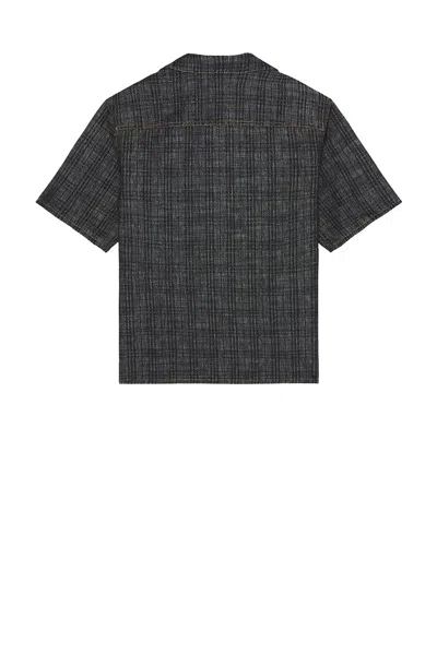 Burberry Mens Spread-collar Cotton Denim Shirt Indigo Ip Check Xs In Black