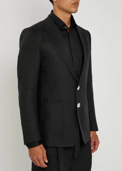 Dolce & Gabbana Linen Blazer In Black